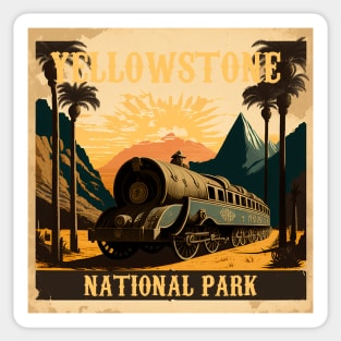 Yellowstone National Park Vintage Travel Art Poster Sticker